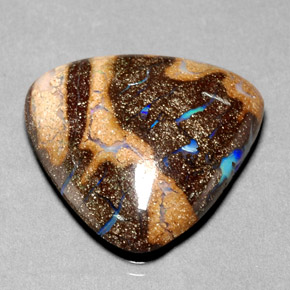 25,23 ctw natürlicher mehrfarbiger Boulder-Opal, Trillion, Lichtundurchlässig
