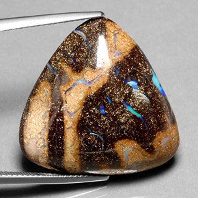 25,23 ctw natürlicher mehrfarbiger Boulder-Opal, Trillion, Lichtundurchlässig