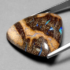 25,23 ctw natürlicher mehrfarbiger Boulder-Opal, Trillion, Lichtundurchlässig