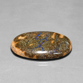 30,86 ctw natürlicher mehrfarbiger Boulder-Opal, Oval Schliff, Lichtundurchlässig