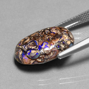 9,17 ctw natürlicher Mehrfarbig Boulderopal, Oval Schliff, Lichtundurchlässig