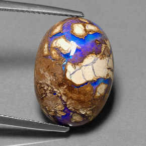 11,68 ctw natürlicher mehrfarbiger Boulder-Opal, Oval Schliff, Lichtundurchlässig