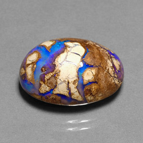 11,68 ctw natürlicher mehrfarbiger Boulder-Opal, Oval Schliff, Lichtundurchlässig