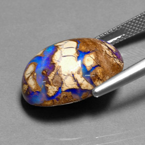 11,68 ctw natürlicher mehrfarbiger Boulder-Opal, Oval Schliff, Lichtundurchlässig