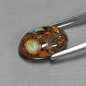 8,41 ctw natürlicher mehrfarbiger Boulder-Opal, Oval Schliff, Lichtundurchlässig