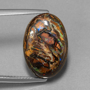 9,17 ctw natürlicher Mehrfarbig Boulderopal, Oval Schliff, Lichtundurchlässig