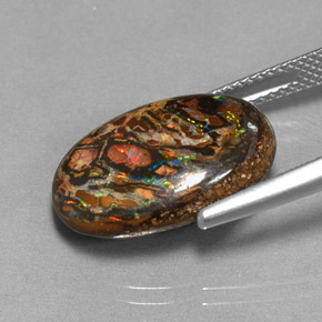 9,17 ctw natürlicher Mehrfarbig Boulderopal, Oval Schliff, Lichtundurchlässig