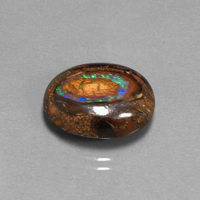 7,70 ctw natürlicher mehrfarbiger Boulder-Opal, Oval Schliff, Lichtundurchlässig
