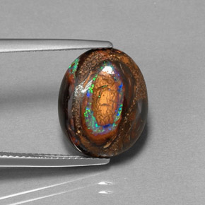 7,70 ctw natürlicher mehrfarbiger Boulder-Opal, Oval Schliff, Lichtundurchlässig