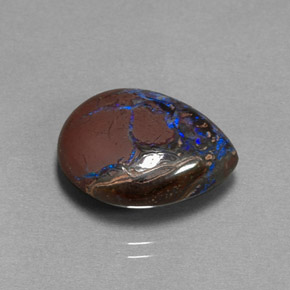 10,37 ctw natürlicher mehrfarbiger Boulder-Opal, Birnenform, Lichtundurchlässig