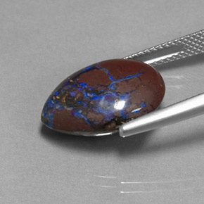 10,37 ctw natürlicher mehrfarbiger Boulder-Opal, Birnenform, Lichtundurchlässig