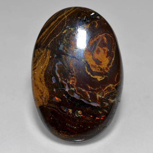 33,36 ctw natürlicher mehrfarbiger Boulder-Opal, Oval Schliff, Lichtundurchlässig