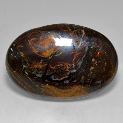 33,36 ctw natürlicher mehrfarbiger Boulder-Opal, Oval Schliff, Lichtundurchlässig
