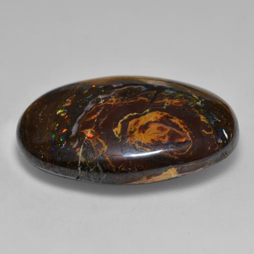 33,36 ctw natürlicher mehrfarbiger Boulder-Opal, Oval Schliff, Lichtundurchlässig