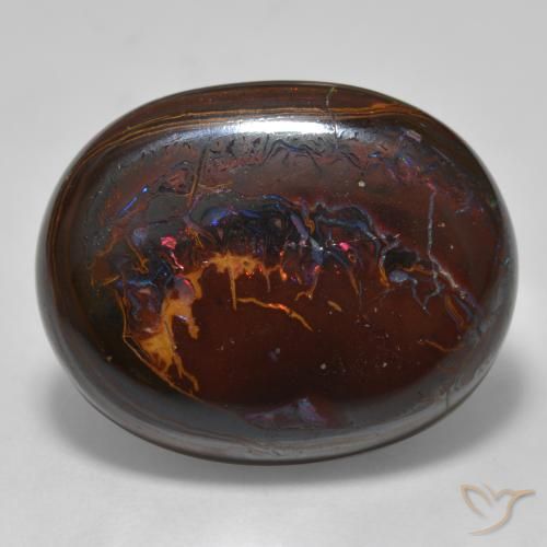 9,17 ctw natürlicher Mehrfarbig Boulderopal, Oval, Lichtundurchlässig