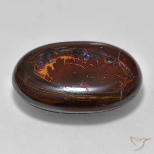 9,17 ctw natürlicher Mehrfarbig Boulderopal, Oval, Lichtundurchlässig