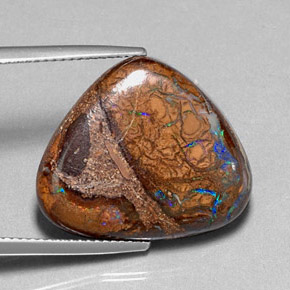 16,78 ctw natürlicher mehrfarbiger Boulder-Opal, Trillion, Lichtundurchlässig
