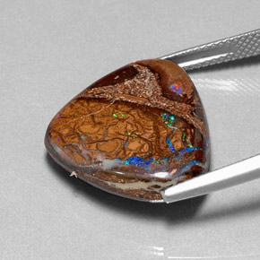 16,78 ctw natürlicher mehrfarbiger Boulder-Opal, Trillion, Lichtundurchlässig