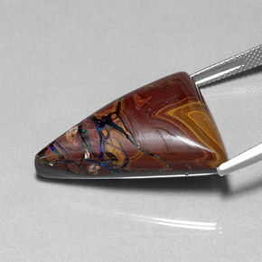 34,01 ctw natürlicher mehrfarbiger Boulder-Opal, Trillion, Lichtundurchlässig