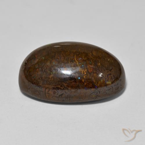 9,17 ctw natürlicher Mehrfarbig Boulderopal, Oval, Lichtundurchlässig