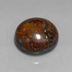 19,70 ctw natürlicher mehrfarbiger Boulder-Opal, Oval Schliff, Lichtundurchlässig