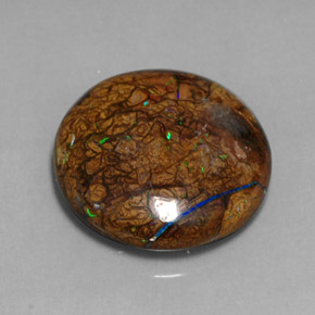16,69 ctw natürlicher mehrfarbiger Boulder-Opal, Rundschliff, Lichtundurchlässig
