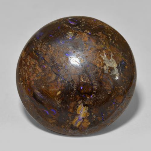 23,48 ctw natürlicher mehrfarbiger Boulder-Opal, Rundschliff, Lichtundurchlässig