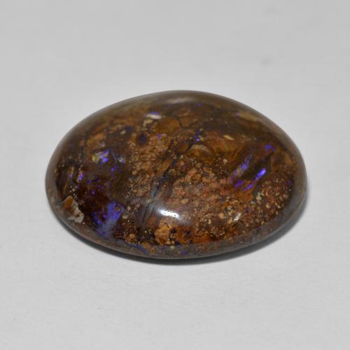 23,48 ctw natürlicher mehrfarbiger Boulder-Opal, Rundschliff, Lichtundurchlässig