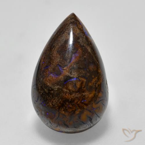7.81ct Natürlicher Mehrfarbig Boulderopal, Birnenform, Lichtundurchlässig