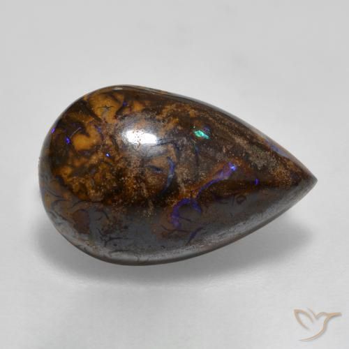 9,17 ctw natürlicher Mehrfarbig Boulderopal, Birnenform, Lichtundurchlässig