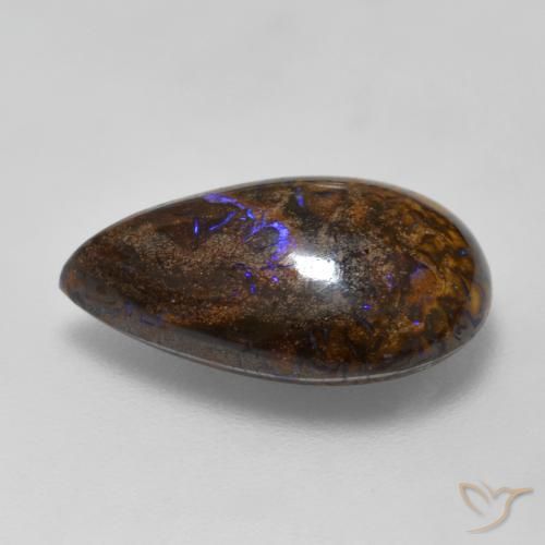9,17 ctw natürlicher Mehrfarbig Boulderopal, Birnenform, Lichtundurchlässig