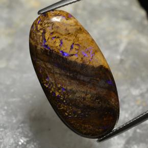 17,33 ctw natürlicher mehrfarbiger Boulder-Opal, Oval Schliff, Lichtundurchlässig