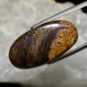17,33 ctw natürlicher mehrfarbiger Boulder-Opal, Oval Schliff, Lichtundurchlässig