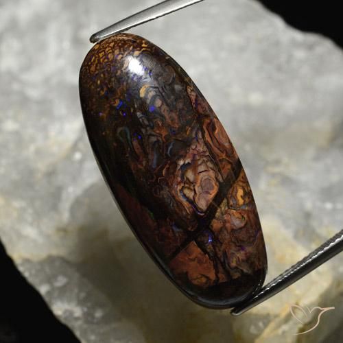 32.39ct Natürlicher Mehrfarbig Boulderopal, Oval, Lichtundurchlässig
