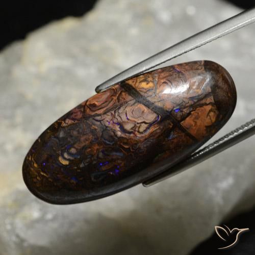 9,17 ctw natürlicher Mehrfarbig Boulderopal, Oval, Lichtundurchlässig