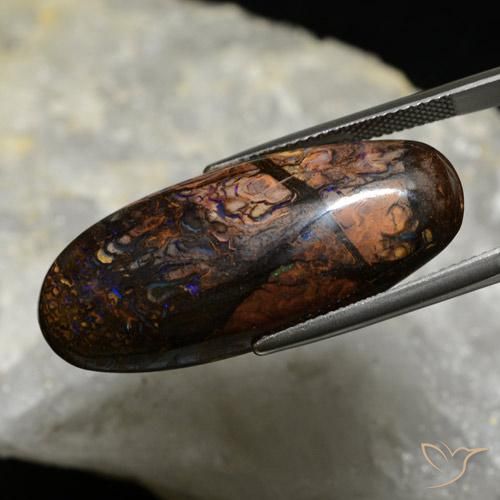 9,17 ctw natürlicher Mehrfarbig Boulderopal, Oval, Lichtundurchlässig