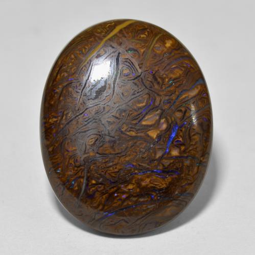 22,16 ctw natürlicher mehrfarbiger Boulder-Opal, Oval Schliff, Lichtundurchlässig