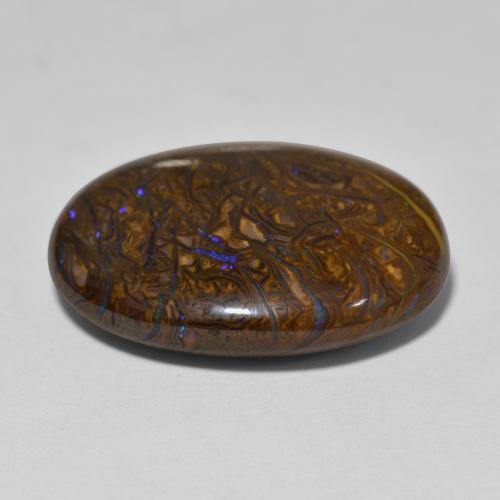 22,16 ctw natürlicher mehrfarbiger Boulder-Opal, Oval Schliff, Lichtundurchlässig