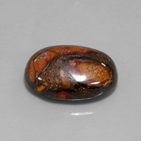 18,34 ctw natürlicher mehrfarbiger Boulder-Opal, Oval Schliff, Lichtundurchlässig