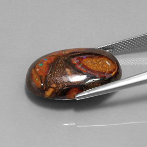 18,34 ctw natürlicher mehrfarbiger Boulder-Opal, Oval Schliff, Lichtundurchlässig
