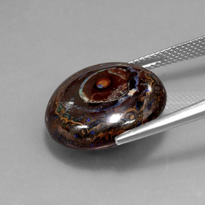 9,17 ctw natürlicher Mehrfarbig Boulderopal, Rund Schliff, Lichtundurchlässig