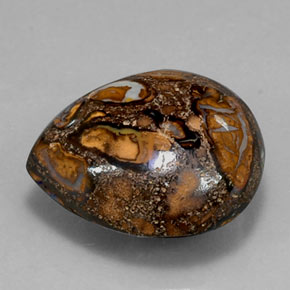 18,14 ctw natürlicher mehrfarbiger Boulder-Opal, Birnenform, Lichtundurchlässig