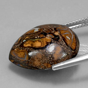 18,14 ctw natürlicher mehrfarbiger Boulder-Opal, Birnenform, Lichtundurchlässig
