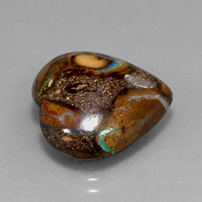 14,96 ctw natürlicher mehrfarbiger Boulder-Opal, Herzform, Lichtundurchlässig