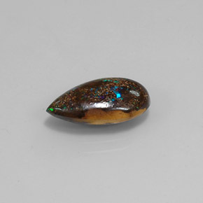 4,03 ctw natürlicher mehrfarbiger Boulder-Opal, Birnenform, Lichtundurchlässig