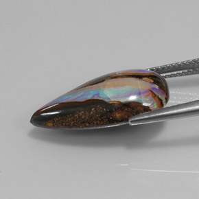 10,99 ctw natürlicher mehrfarbiger Boulder-Opal, Birnenform, Lichtundurchlässig