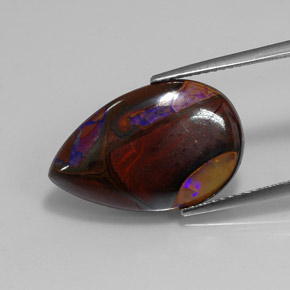 11,70 ctw natürlicher Mehrfarbig Boulder-Opal, Birnenform, Lichtundurchlässig