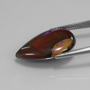 11,70 ctw natürlicher Mehrfarbig Boulder-Opal, Birnenform, Lichtundurchlässig