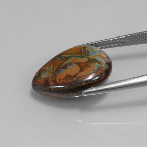 8,30 ctw natürlicher mehrfarbiger Boulder-Opal, Birnenform, Lichtundurchlässig