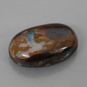 7,78 ctw natürlicher mehrfarbiger Boulder-Opal, Oval Schliff, Lichtundurchlässig
